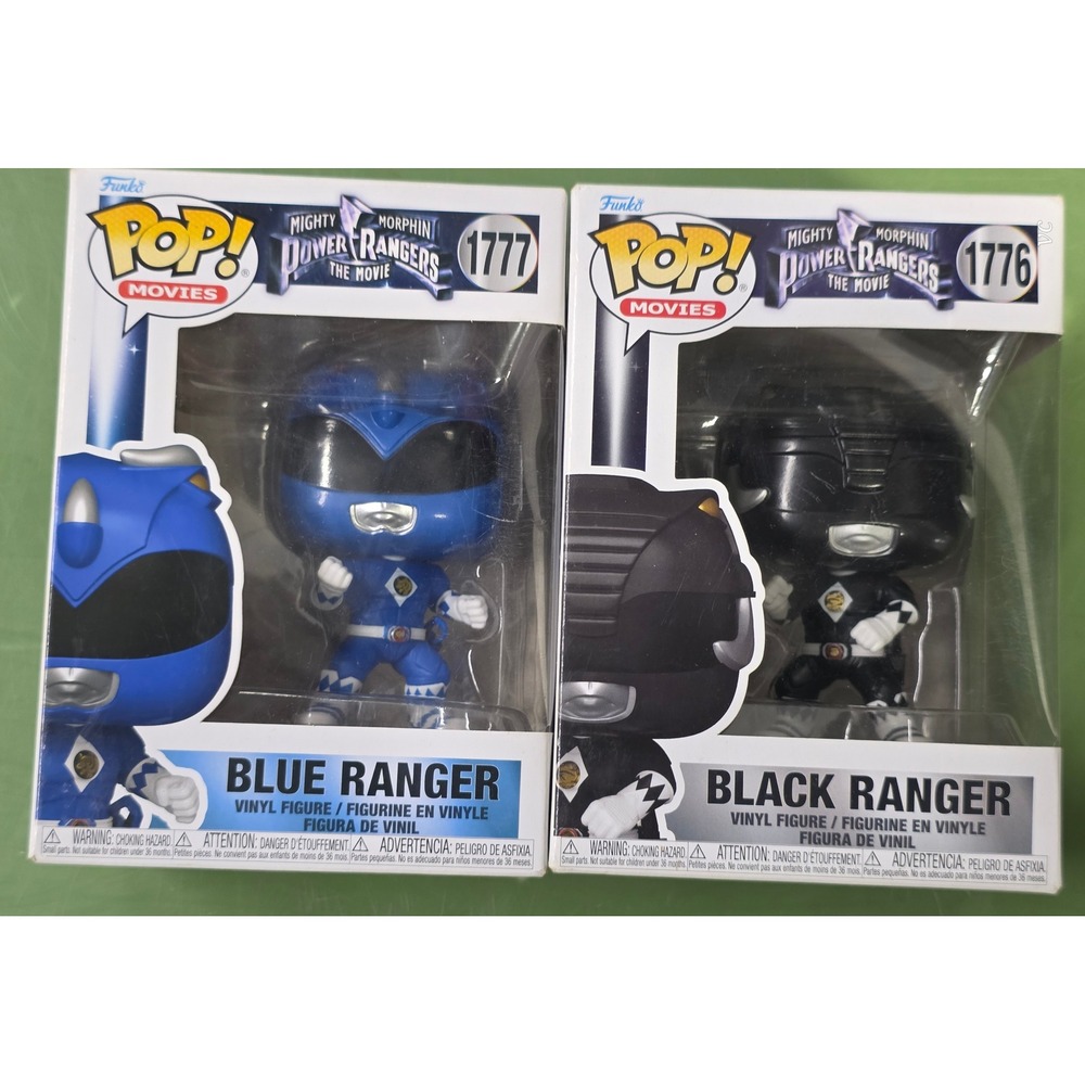Funko Pop Power Rangers The Movie Blue Ranger 1777 & Black Ranger 1776 Set